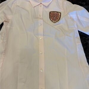 Christian Dior Pink Button-Up Shirt with Sequin Patch